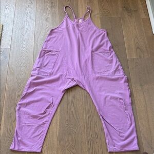 Free People Movement Pink Harem Jumpsuit | XS | Slouchy One Piece
